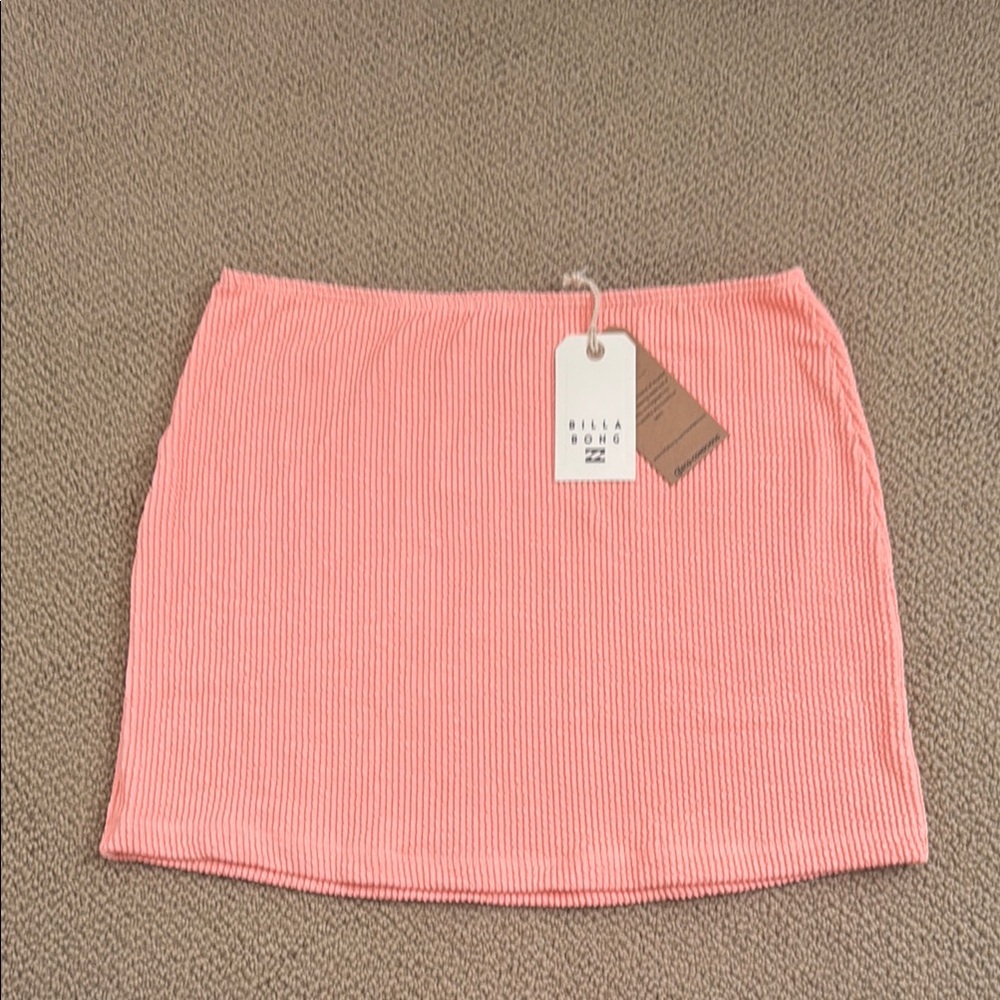 NWT Billabong neon pink coral swim skirt bathing suit girls size 14